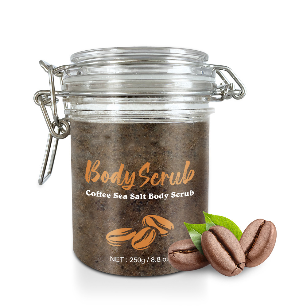 Кофейная соль для ванны, скраб для тела, глубокое очищение, Отшелушивающий скраб, сглаживающий кожу, Очищающий пор скраб, оптовая продажа