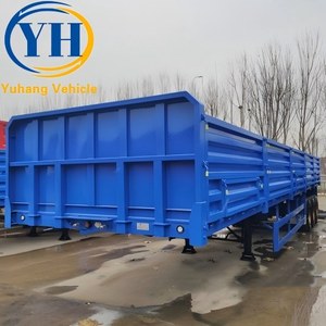 Fabricant chinois fiable de remorques latérales à vendre |   <span class=keywords><strong>Remorque</strong></span> semi-cabine Yuhang à 3 essieux avec côtés rabattables – Devis - Product Image 2