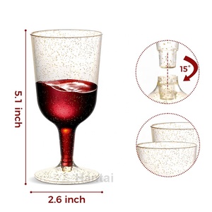 <span class=keywords><strong>Verre</strong></span> <span class=keywords><strong>à</strong></span> <span class=keywords><strong>vin</strong></span> <span class=keywords><strong>jetable</strong></span> en plastique avec paillettes avec logo personnalisé pour fêtes mariages voyage de noël camping cuisine aventures en plein air - Product Image 4