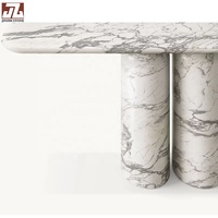 Table décontractée de haute qualité avec banc fabriqué à la main Intérieurs naturels Console Dessus en marbre Conception artisanale à la mode