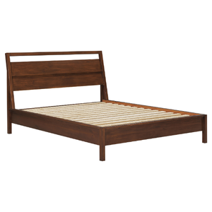Modern Wooden Platform <b>Bed</b> With Headboard, Mid Century <b>Bed</b> <b>Frame</b> For Bedroom, Minimalist Solid Wood Home Furniture - Product Image 3