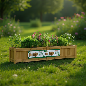 Jardinera de Madera de Pino D0100H5CNB8, 70.9x12.2x12.2 Pulgadas, Impregnada, Estilo Rústico, para Macetas, Uso en Exteriores - Product Image 2