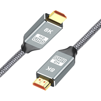 Câble de 2 m 8K60HZ avec gaine métallique et filet en nylon