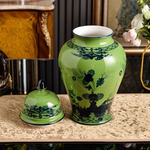 แจกันเซรามิคลายขิง วาดลายด้วยมือเคลือบสีพอร์ซเลน ลายดอกไม้ โมเดิร์น โพสต์โมเดิร์น แจกันตั้งพื้น ของตกแต่งบ้าน ของตกแต่งหรูหรา - Product Image 1