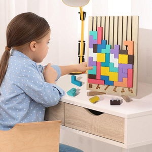 Blocs d'empilage en bois, jouet éducatif, exercices pratiques pour les enfants, jeu de blocs russes - Product Image 5