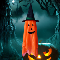 Sombrero de Bruja Inflable de Alta Calidad para Decoración de Jardín de Halloween, Adorno Luminoso de Halloween, Accesorio de Sombrero de Calabaza Fantasma, ¡Gran Venta!