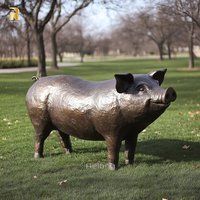 Statue de sculpture de cochon en Bronze manuel grandeur nature de conception personnalisée en Offre Spéciale