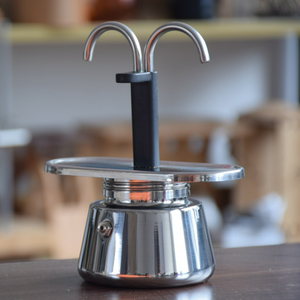 Venta caliente de acero inoxidable <span class=keywords><strong>Mini</strong></span> <span class=keywords><strong>Moka</strong></span> un tubo doble/Espresso Pot Home - Product Image 6
