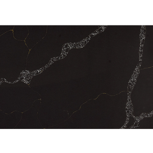 DCT CN7080 – Dalle de quartz noire craquelée, personnalisable OEM/ODM, <span class=keywords><strong>pour</strong></span> espaces commerciaux – Noir intense - Product Image 4