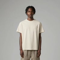 T-shirt ample en coton délavé de style streetwear avec poche, t-shirt personnalisé de haute qualité pour hommes et femmes, t-shirts pour hommes, chemises