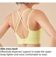 Soutien-gorge de sport pour femme, ajusté, à rembourrage fixe double face, style débardeur croisé, pour la gym, la course, le fitness et le yoga
