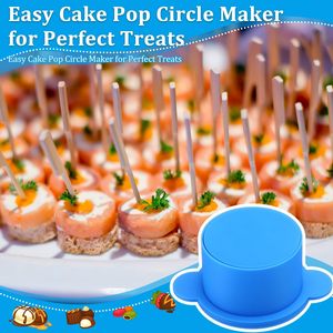 Circle Cake Pop Mold Set <b>Silicone</b> Cake Pop Forming Mould With Tray For DIY Lollipop Candy <b>Baking</b> - Product Image 4