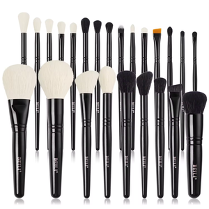 BEILI Ensemble <span class=keywords><strong>de</strong></span> pinceaux <span class=keywords><strong>de</strong></span> maquillage professionnels véganes multi-usages 24 pièces pour le contour et le <span class=keywords><strong>teint</strong></span>, poils synthétiques, noir pailleté, cosmétiques - Product Image 2