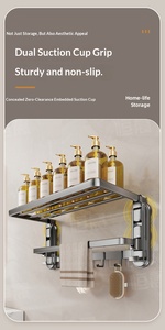 Portasciugamani pieghevole da parete, pratico portaoggetti per il <span class=keywords><strong>bagno</strong></span>, organizer <span class=keywords><strong>salvaspazio</strong></span> per uso domestico e alberghiero - Product Image 4