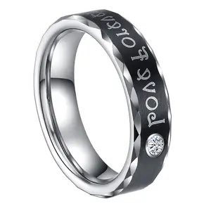 SZ程珠宝商定制IP黑色爱情永远新娘女人钨结婚戒指