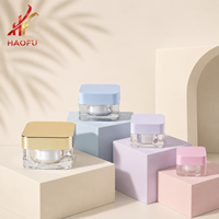 Pot en plastique carré en acrylique personnalisé OEM/ODM 5g10g15g30g avec couvercle pour beurre corporel, soins de la peau, cosmétiques