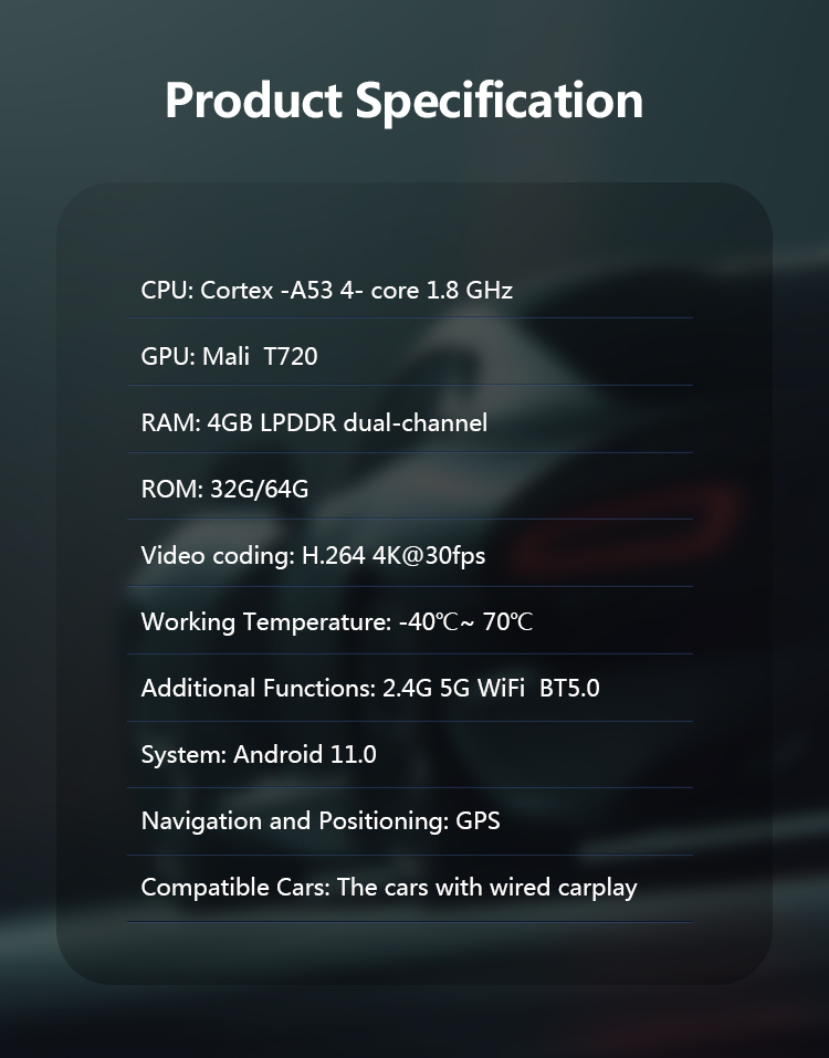 Carplay AI Box For Audi/BMW/Benz With Original Carplay Android 11 System 4+64G Smart Touch Box