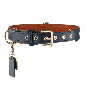 Großhandel Custom Premium Metalls chnalle Leder Hunde halsband Luxus Haustier Halsband Designer Leder Hundes chock Halsbänder - Product Image 1