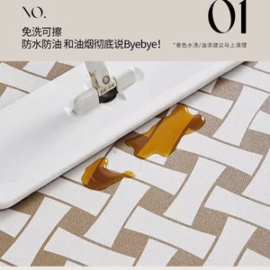 Tapis d'entrée rectangulaire en PVC de style nordique, imperméable, à motifs géométriques, pour cuisine, entrée, balcon, printemps 2024 - Product Image 2