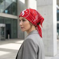 Bandanas carrés Angelina 100% coton bleu roi à motifs de dessins animés 54x54cm, accessoires de mode pour femmes, multifonctionnels, toutes saisons, numériques