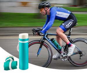 Bouteille d'eau pliable en silicone pour le sport, logo personnalisé, gourde de sport écologique, bouteille pliable en silicone pour le vélo - Product Image 1
