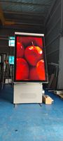 Nuevo soporte de suelo de doble cara, señalización digital para exteriores, tablero de Menú Digital LCD de alto brillo, tableta táctil de 65 75 86 pulgadas