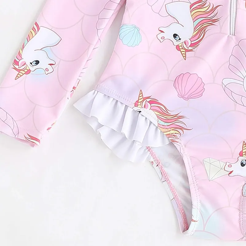 Mooie Baby Meisje Kinderen Kinderen Een Stuk Badpak 2023 Trendy Print Op Aanvraag Custom Zomer Badmode Polyester Strandkleding