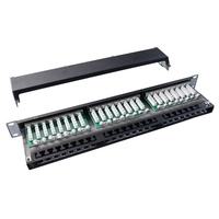 Panneau de brassage réseau Cat6 FTP blindé 1U 19 pouces 48 ports haute densité avec barre de gestion de câbles arrière