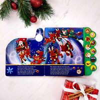 Livre sonore interactif sur le thème de Noël pour tout-petits, livre éducatif musical à couverture rigide, 10 boutons sonores, jouet d'histoire de Noël
