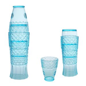 Verres à vin empilables, ensembles de 4 pièces, gobelets en plastique colorés et personnalisés, gobelets en acrylique avec motif de <span class=keywords><strong>poisson</strong></span> en relief - Product Image 1