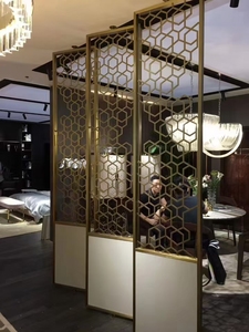 Retro-style Art Deco Stainless Steel Waterproof Decorative Room Dividers <strong>Screen</strong> Partition - Product Image 5