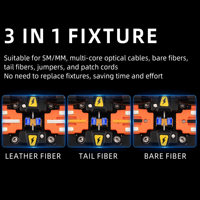 Soudeuse par fusion de fibres optiques M5, machine à fusion à chaud 6 moteurs, écran tactile LCD, pour câbles de branchement, pigtail et cordons de raccordement