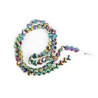 Perles en hématite multicolores en forme de cœur de 6 mm, petites perles dorées, marque XM, pour la fabrication de bijoux et les bijoux en pierres fines