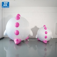 Mascotte de dessin animé gonflable publicitaire Dragon gonflable rose géant Sculpture parent-enfant pour la promotion