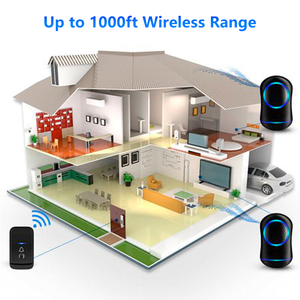 <strong>Wireless</strong> <strong>Doorbells</strong> Home Door 1000 ft Range Waterproof <strong>Wireless</strong> <strong>Doorbell</strong> Chime Battery Operated <strong>Doorbell</strong> <strong>with</strong> LED Indicator - Product Image 5