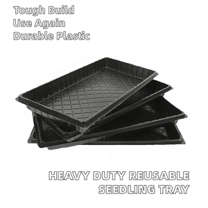 Greenhouse <b>Hydroponic</b> Rectangle Heavy Duty Reusable Eco-Friendly PET Plastic Nursery Flat Seedling & Microgreen Growing Tray - Product Image 2