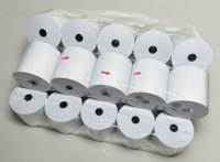 Rollo de Papel Térmico para Caja Registradora 80x80mm, 100% Pulpa de Madera Pura, Libre de BPA, Alta Suavidad, Capa Única, para Uso en Cajas Registradoras de Oficina
