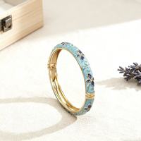 Gelang Enamel Pola Retro dari Paduan Seng, Penjualan Langsung Pabrik, Gelang Isi Minyak Fashionable dan Personal, Grosir