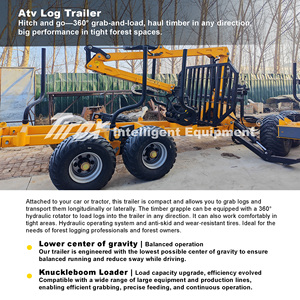 <span class=keywords><strong>Remorque</strong></span> forestière robuste <span class=keywords><strong>pour</strong></span> VTT avec grue, chariot professionnel <span class=keywords><strong>pour</strong></span> VTT <span class=keywords><strong>pour</strong></span> la foresterie et l'exploitation forestière - Product Image 2