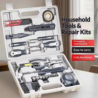 Ensemble complet d'outils de bricolage pour la maison et l'extérieur avec boîte à outils polyvalente en acier allié au chrome-vanadium, kit de réparation manuel pour la maison
