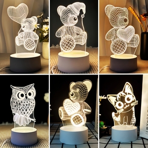 Lámpara de Noche Infantil Redonda Personalizada con Ilusión Óptica 3D, Lámpara de Escritorio LED USB, Luz Blanca Cálida Regulable, Decoración para Dormitorio y Hogar, Mediana - Product Image 6