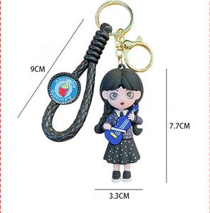 Portachiavi 3D Personalizzato Wednesday Addams, Giocattoli d'Azione 3D, Portachiavi Famiglia Addams in PVC 3D con Moschettone in Lega - Product Image 6