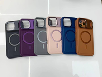 Étui de luxe en cuir PU avec anneau magnétique pour iPhone 17 Air 17 16 15 14 Plus 13 12 11 Pro Max, compatible avec la recharge sans fil magnétique