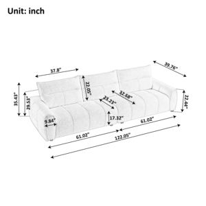 Modasi MDS-S112 - Conjunto de Sofá Seccional Cuadrado de Chenilla de 3 Plazas, Cómodo, con Patas de Madera, Relleno de Espuma, Moderno, con Esquinas Acolchadas, para Villa - Product Image 6
