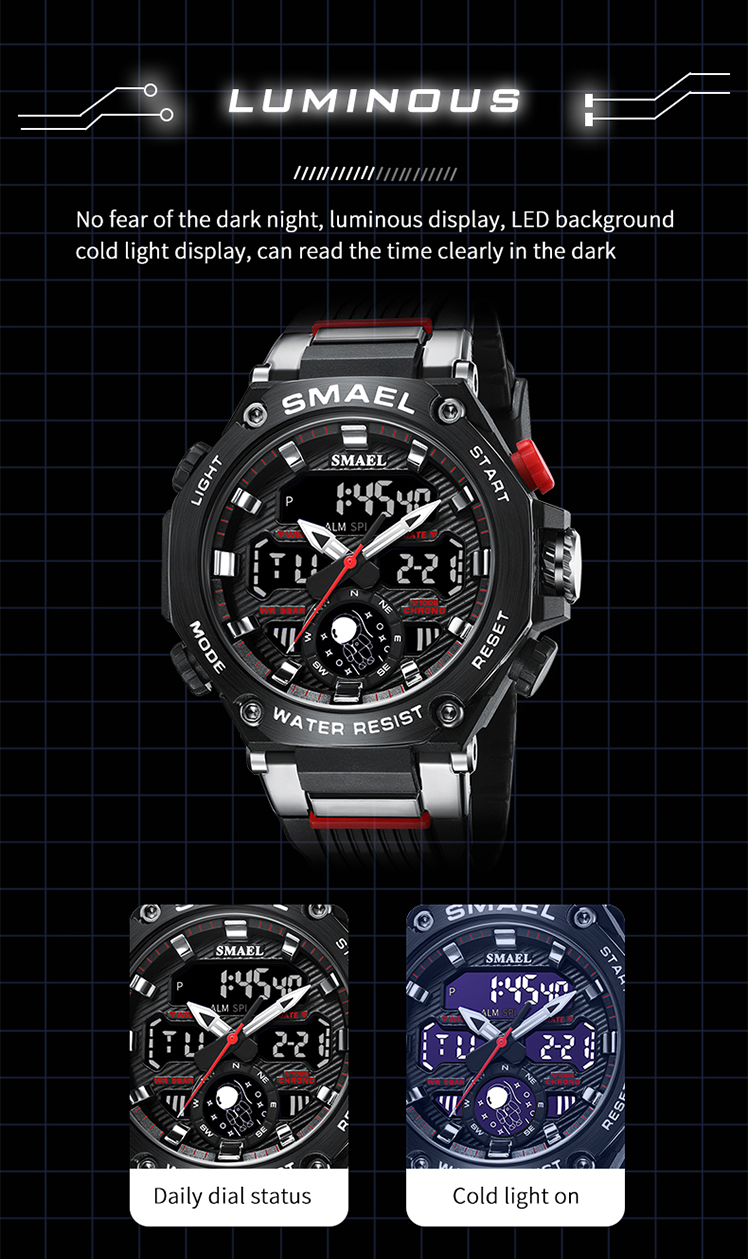 Newest Men's popular Watches Big Brand SMAEL 8069 Men Digital Sport Watches