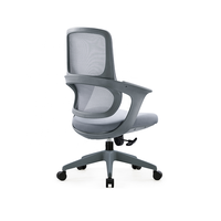 Chaise de bureau de direction haut de gamme, dossier haut, pivotante, réglable, entièrement en maille, design moderne, élévation confortable, matériau en tissu