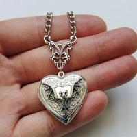 Collier pendentif ouvrable mini cœur en argent avec diamant et chaîne, boîte photo en acier inoxydable, cadeau victorien rétro minimaliste