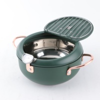 Jingyuantai — casseroles et poêles à frites sarten en acier inoxydable 201/304, OEM/ODM, avec égouttoir d'huile et thermomètre, meilleure vente
