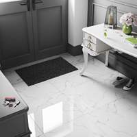 CDPH Vente Flash Carreaux de Sol en Céramique Brillants Modernes 60x60 Effet Marbre Blanc Standard pour Intérieur