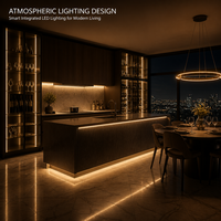 Projet de cuisine sur mesure OEM ODM : Armoires, îlot central et bar personnalisés (couleur et dimensions) pour hôtels, appartements et villas